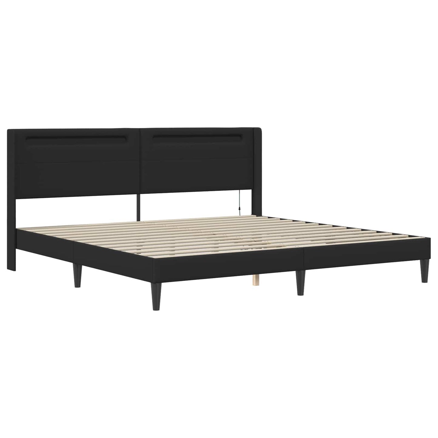 vidaXL Bed Frame with LED Strip Lights Black 180 x 200 cm Faux Leather