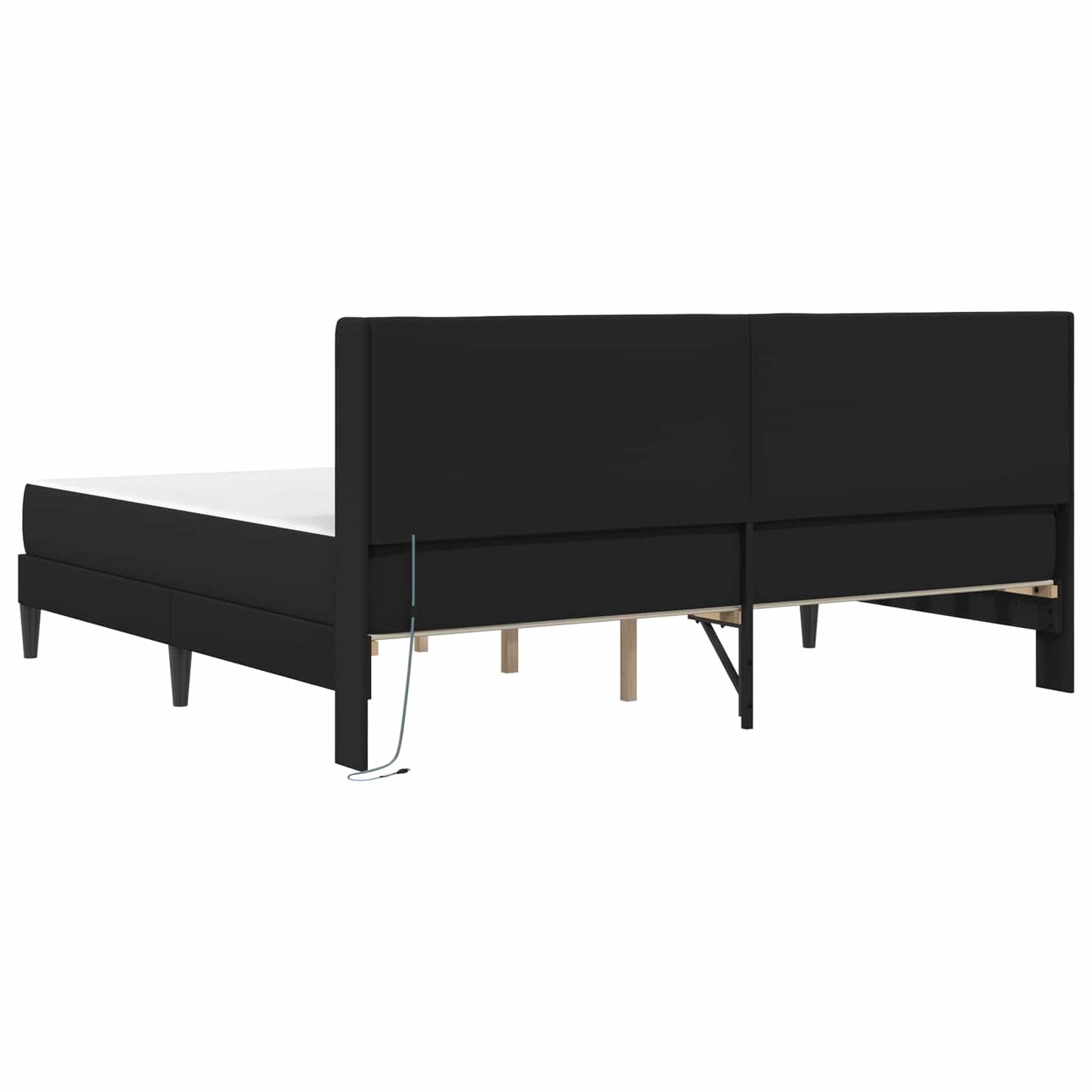 vidaXL Bed Frame with LED Strip Lights Black 180 x 200 cm Faux Leather