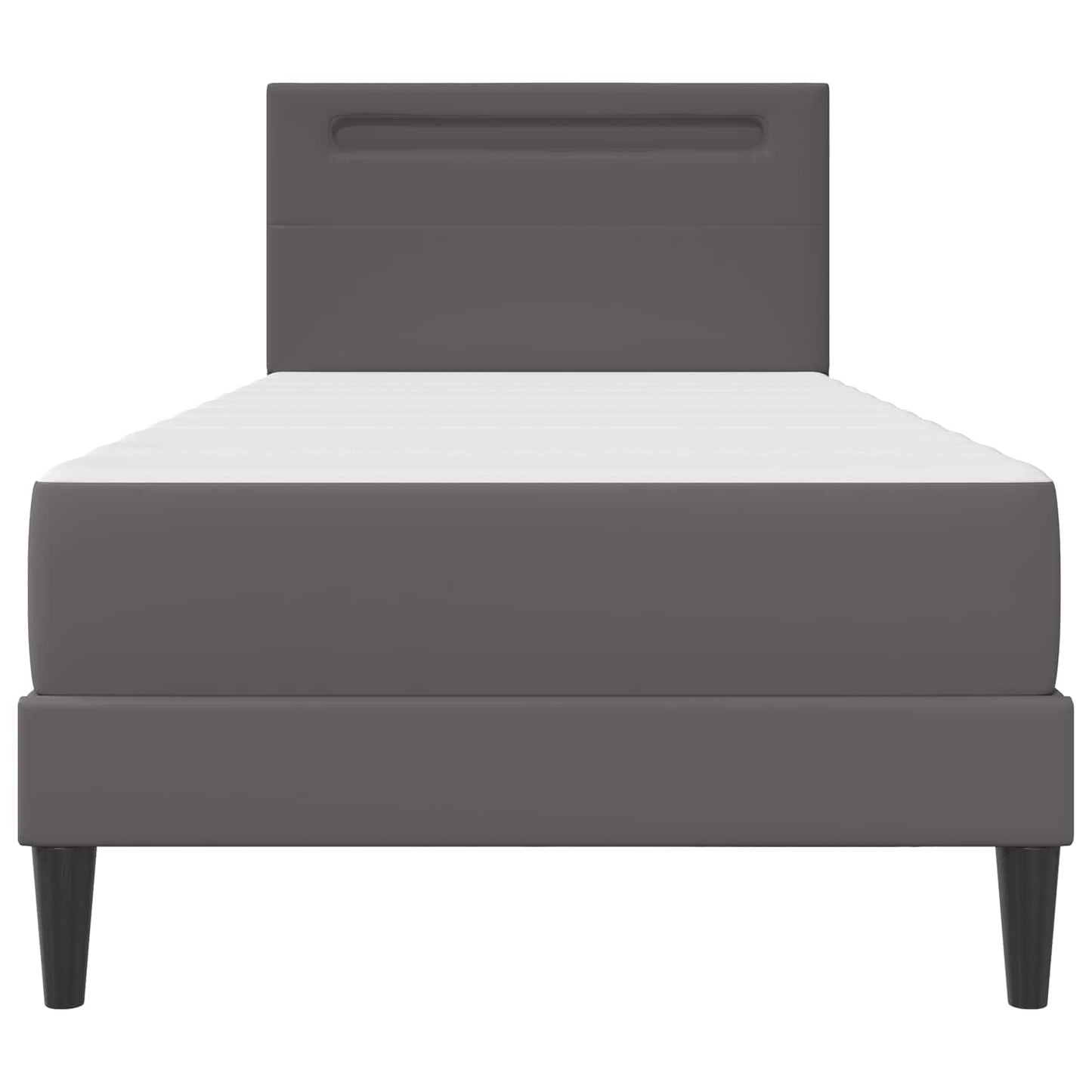vidaXL Bed Frame with LED Strip Lights Grey 90 x 190 cm Faux Leather