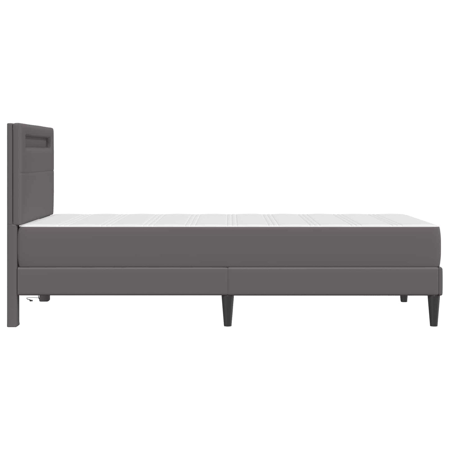 vidaXL Bed Frame with LED Strip Lights Grey 90 x 190 cm Faux Leather