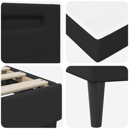 vidaXL Bed Frame with LED Strip Lights Black 90 x 190 cm Faux Leather