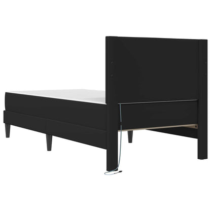 vidaXL Bed Frame with LED Strip Lights Black 90 x 190 cm Faux Leather