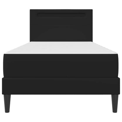 vidaXL Bed Frame with LED Strip Lights Black 90 x 190 cm Faux Leather