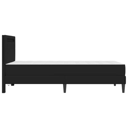 vidaXL Bed Frame with LED Strip Lights Black 90 x 190 cm Faux Leather