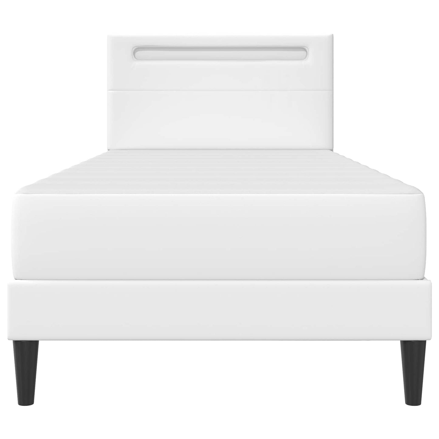 vidaXL Bed Frame with LED Strip Lights White 90 x 190 cm Faux Leather
