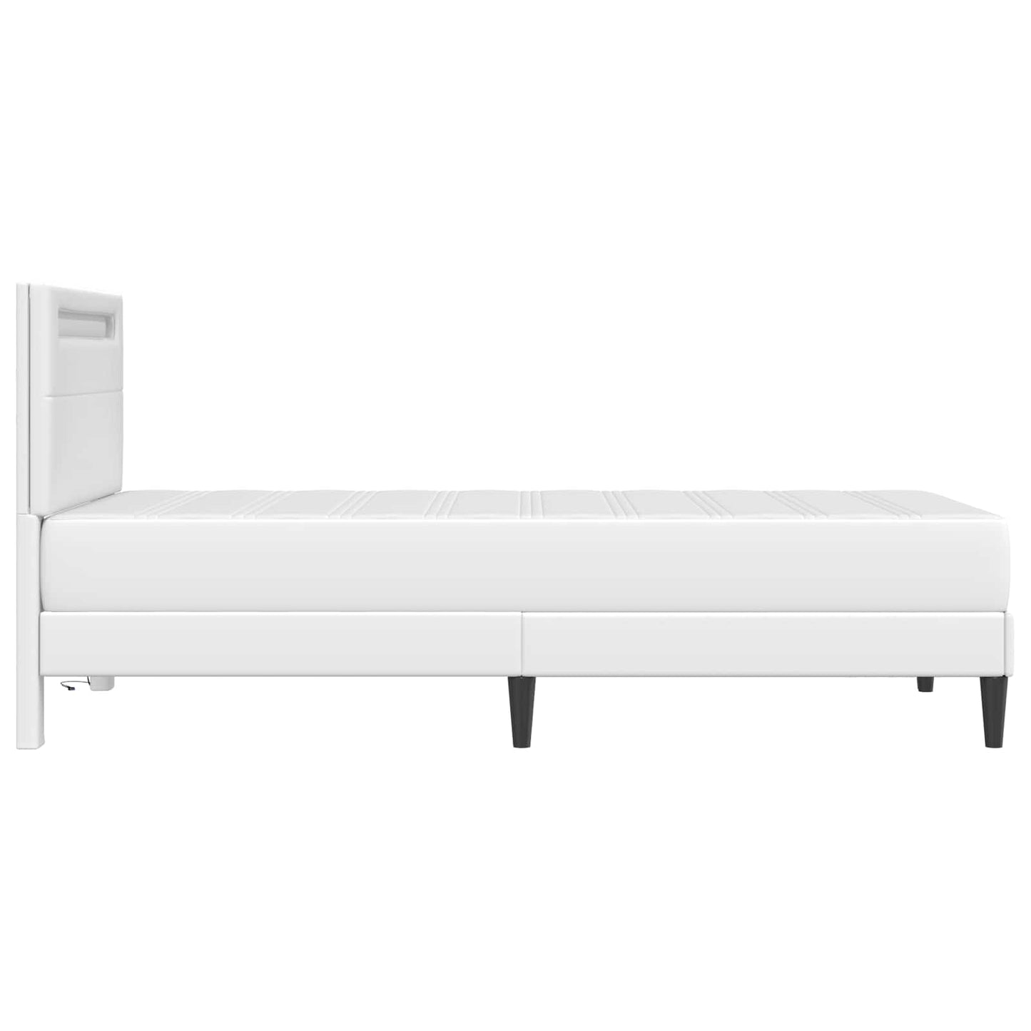 vidaXL Bed Frame with LED Strip Lights White 90 x 190 cm Faux Leather