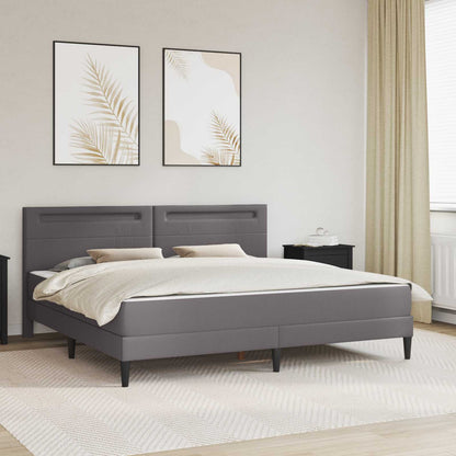 vidaXL Bed Frame with LED Strip Lights Grey 180 x 200 cm Faux Leather