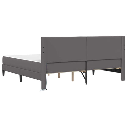vidaXL Bed Frame with LED Strip Lights Grey 180 x 200 cm Faux Leather