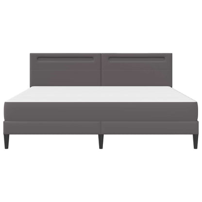 vidaXL Bed Frame with LED Strip Lights Grey 180 x 200 cm Faux Leather