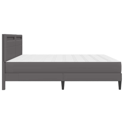 vidaXL Bed Frame with LED Strip Lights Grey 180 x 200 cm Faux Leather