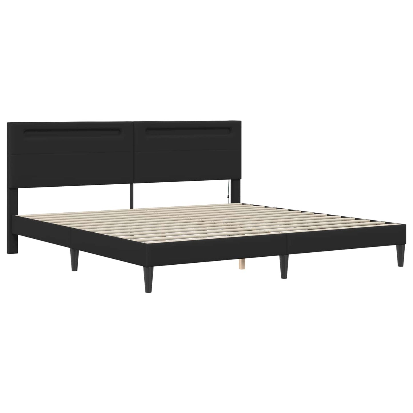 vidaXL Bed Frame with LED Strip Lights Black 180 x 200 cm Faux Leather