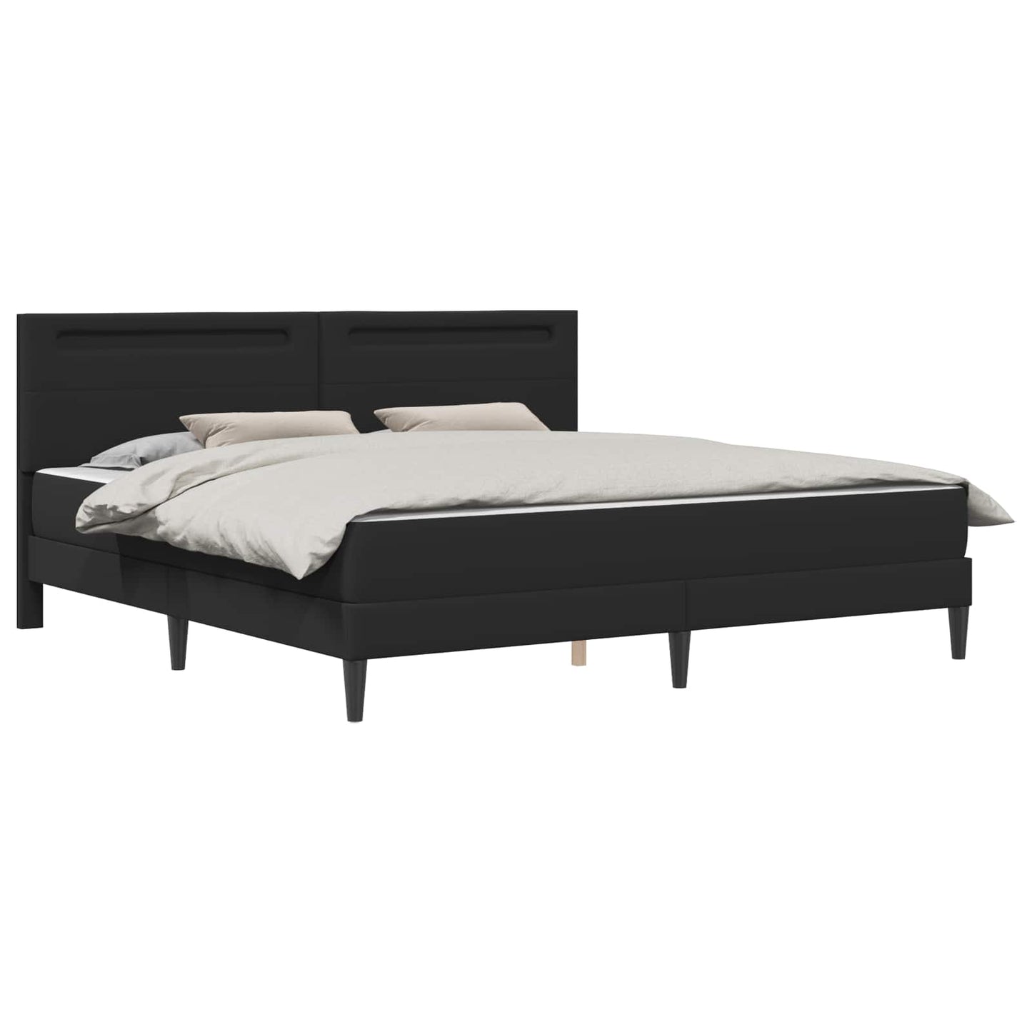 vidaXL Bed Frame with LED Strip Lights Black 180 x 200 cm Faux Leather