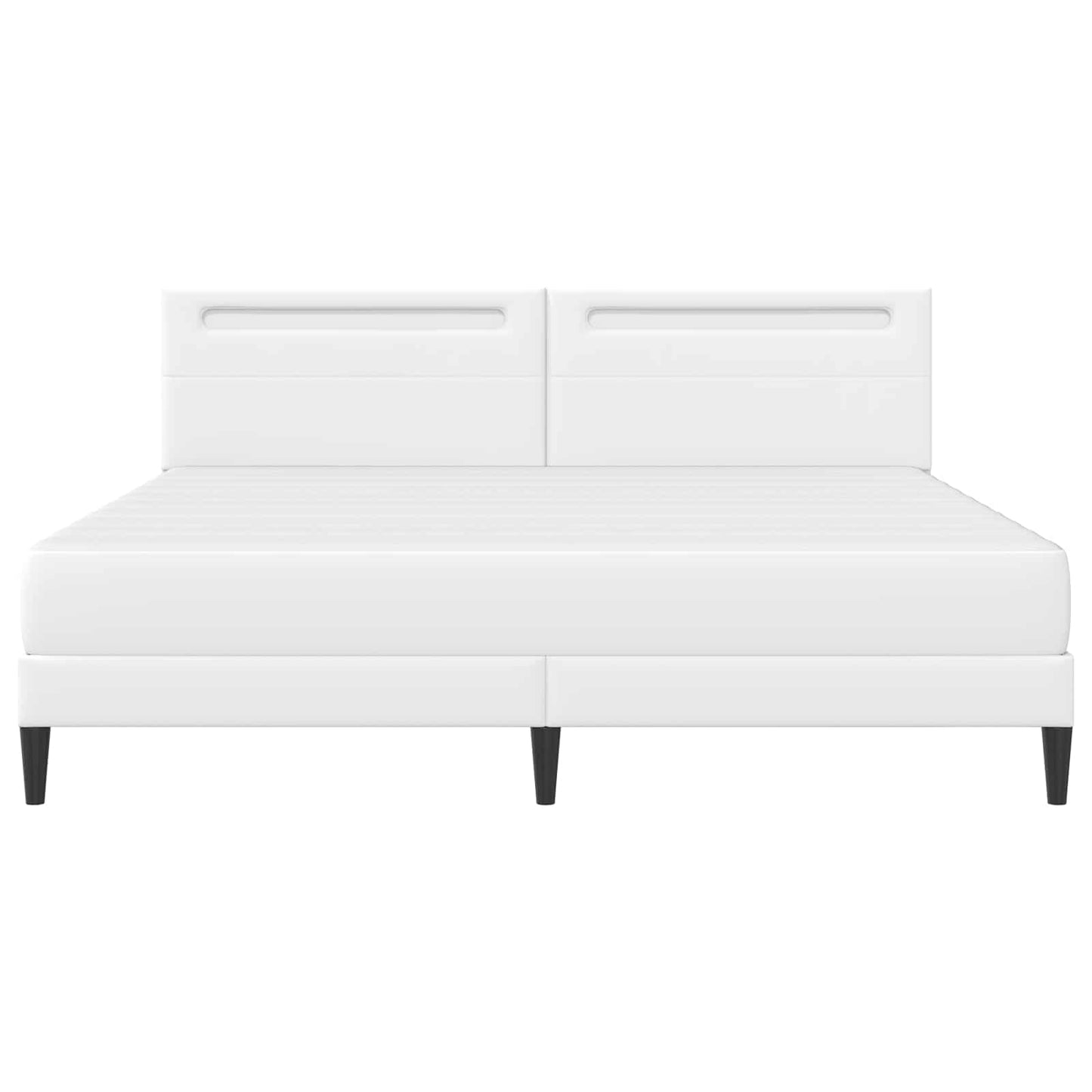 vidaXL Bed Frame with LED Strip Lights White 180 x 200 cm Faux Leather