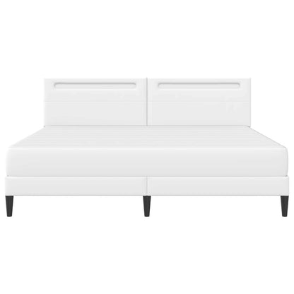 vidaXL Bed Frame with LED Strip Lights White 180 x 200 cm Faux Leather
