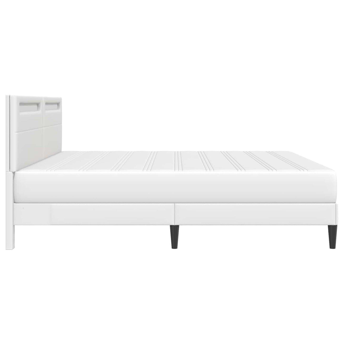 vidaXL Bed Frame with LED Strip Lights White 180 x 200 cm Faux Leather