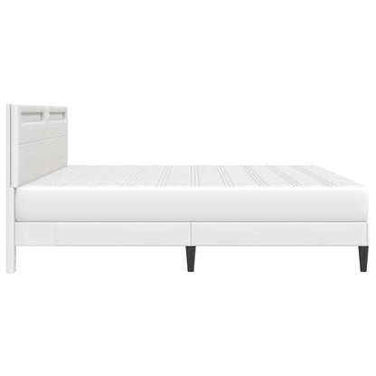 vidaXL Bed Frame with LED Strip Lights White 180 x 200 cm Faux Leather