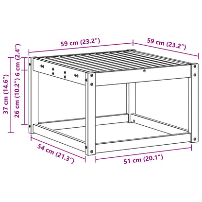 vidaXL Outdoor Table Solid Acacia Wood White 59 x 59 x 37 cm