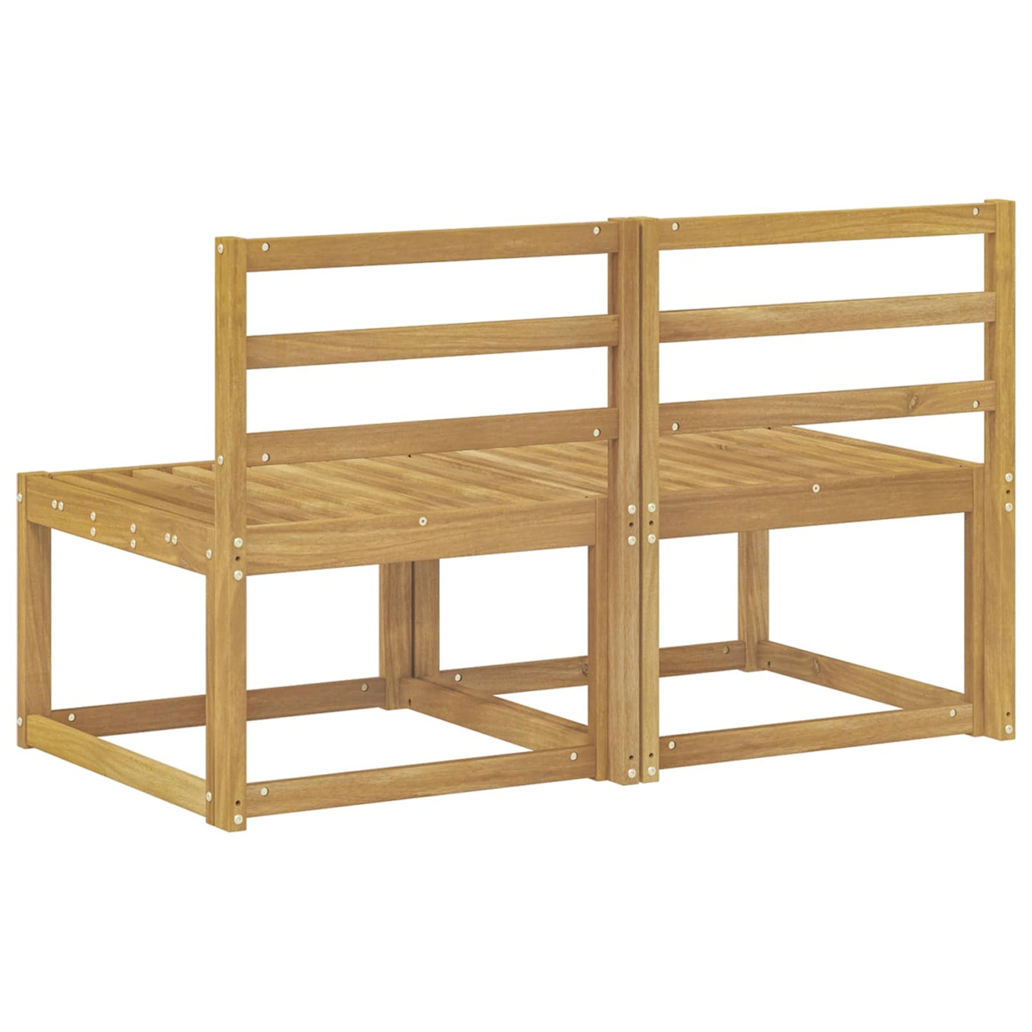 vidaXL 2 Piece Outdoor Middle Sofa Solid Acacia Wood White