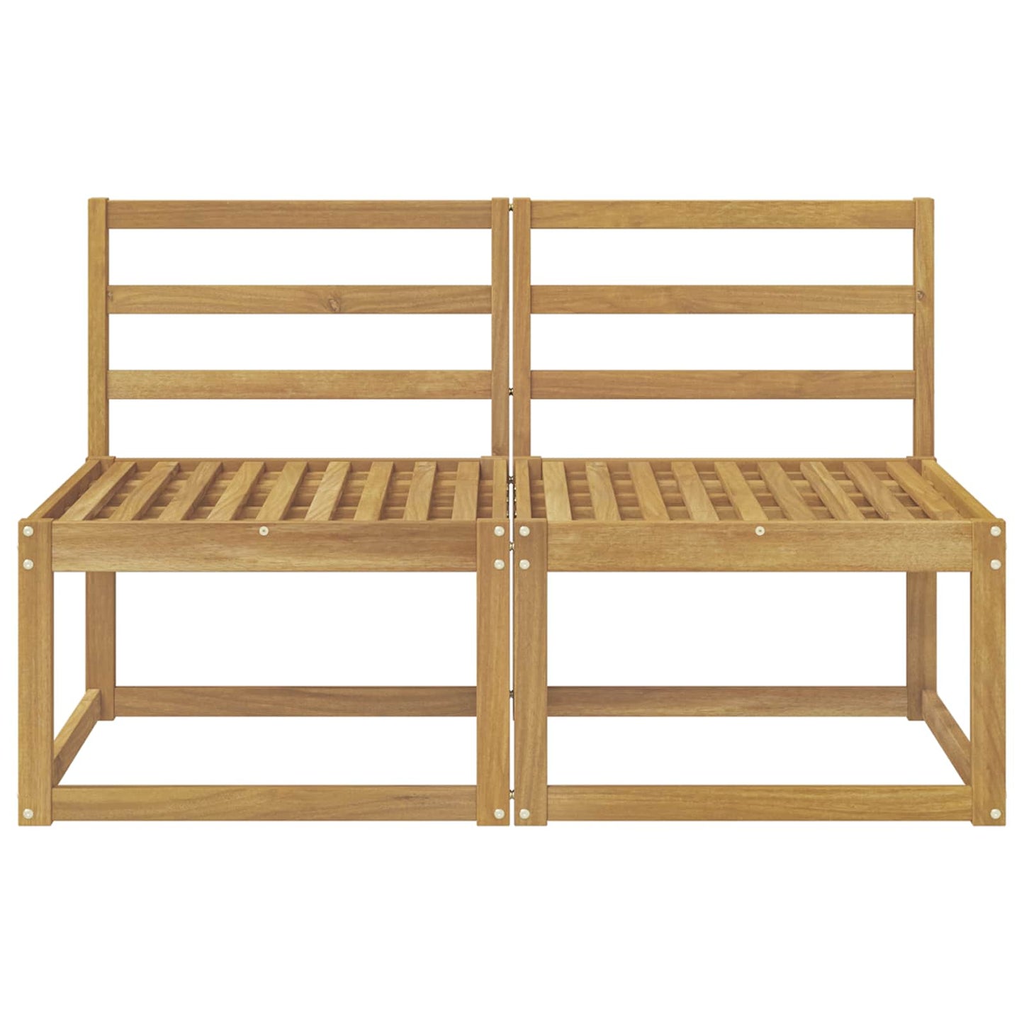 vidaXL 2 Piece Outdoor Middle Sofa Solid Acacia Wood White