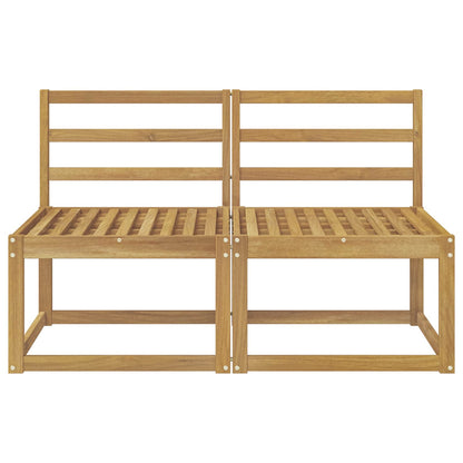 vidaXL 2 Piece Outdoor Middle Sofa Solid Acacia Wood White