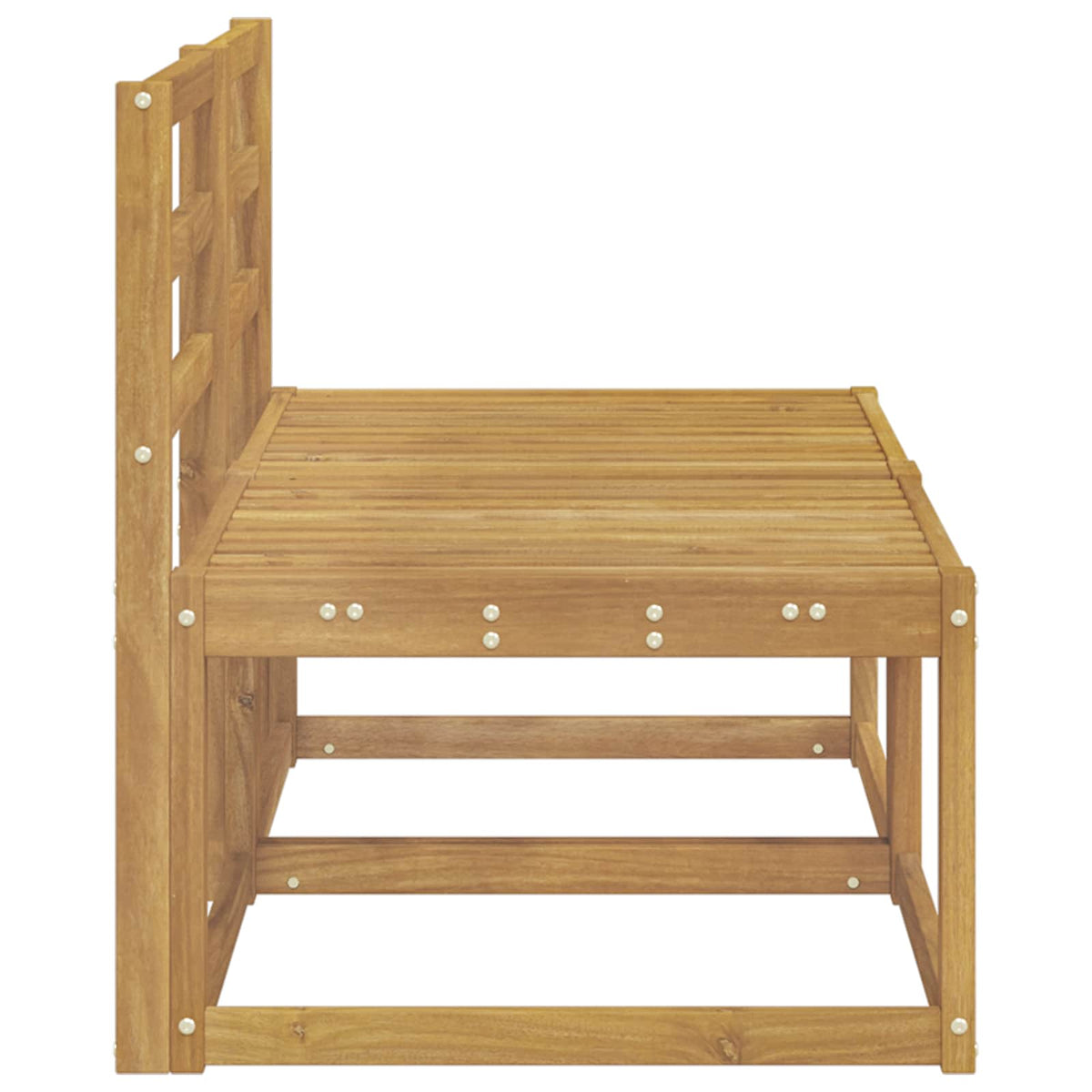 vidaXL 2 Piece Outdoor Middle Sofa Solid Acacia Wood White