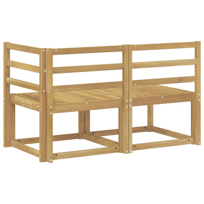vidaXL Outdoor Middle and Corner Sofa 2 Piece White Solid Acacia Wood