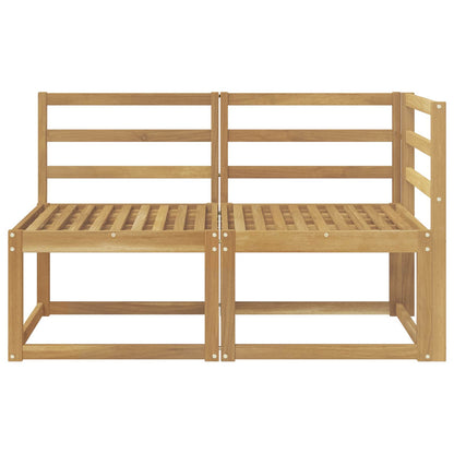 vidaXL Outdoor Middle and Corner Sofa 2 Piece White Solid Acacia Wood