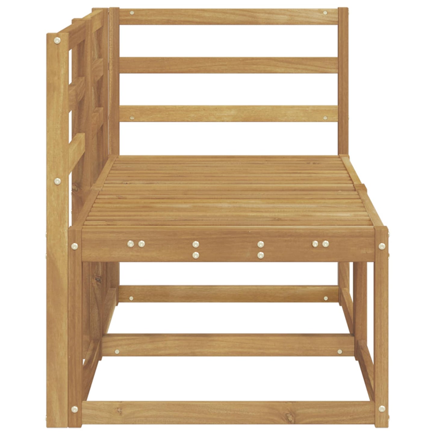 vidaXL Outdoor Middle and Corner Sofa 2 Piece White Solid Acacia Wood