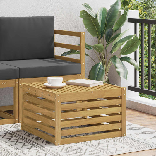 vidaXL Outdoor Table Solid Acacia Wood White 59 x 59 x 37 cm