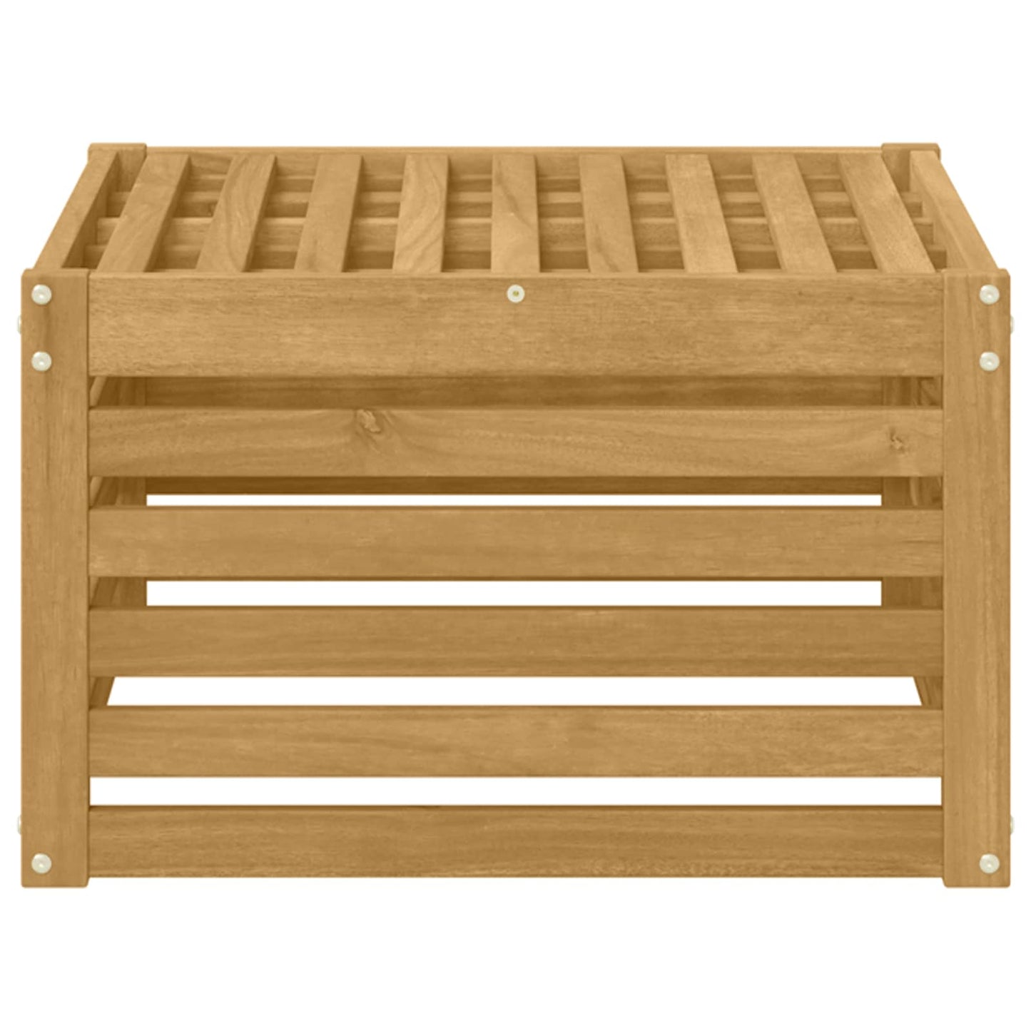 vidaXL Outdoor Footstool Solid Acacia Wood White 59 x 59 x 37 cm