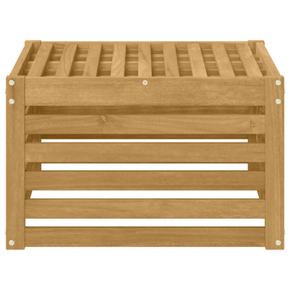 vidaXL Outdoor Footstool Solid Acacia Wood White 59 x 59 x 37 cm