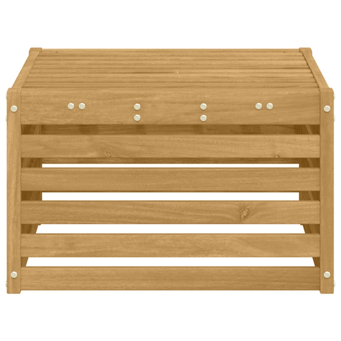 vidaXL Outdoor Footstool Solid Acacia Wood White 59 x 59 x 37 cm