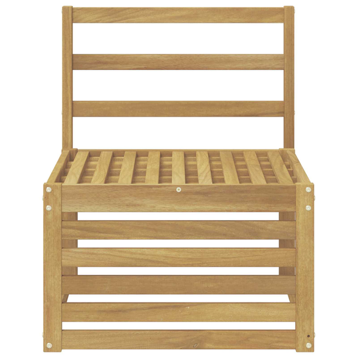 vidaXL Outdoor Middle Sofa Solid Acacia Wood White 63 x 59 x 73 cm