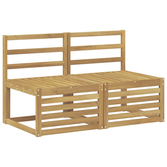 vidaXL 2 Piece Outdoor Middle Sofa Solid Acacia Wood White