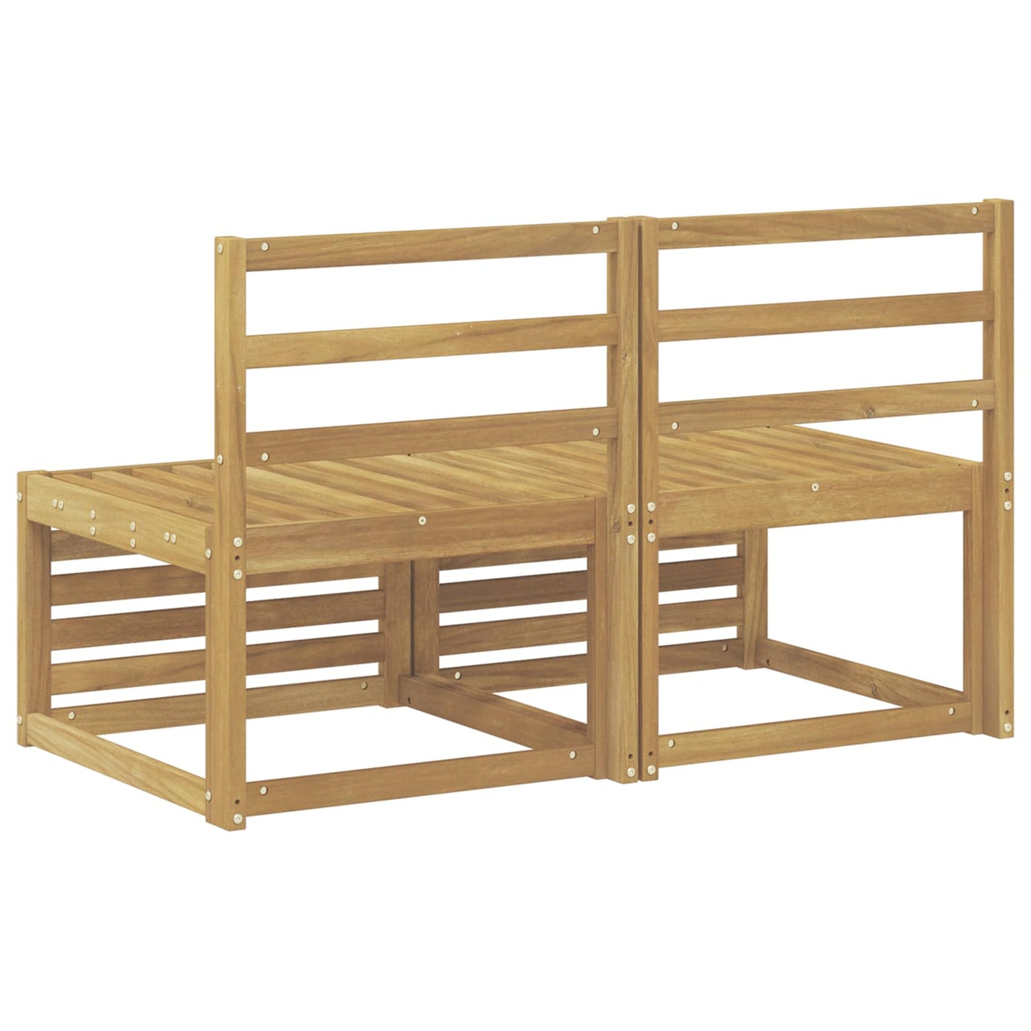 vidaXL 2 Piece Outdoor Middle Sofa Solid Acacia Wood White