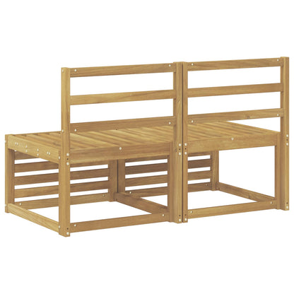 vidaXL 2 Piece Outdoor Middle Sofa Solid Acacia Wood White