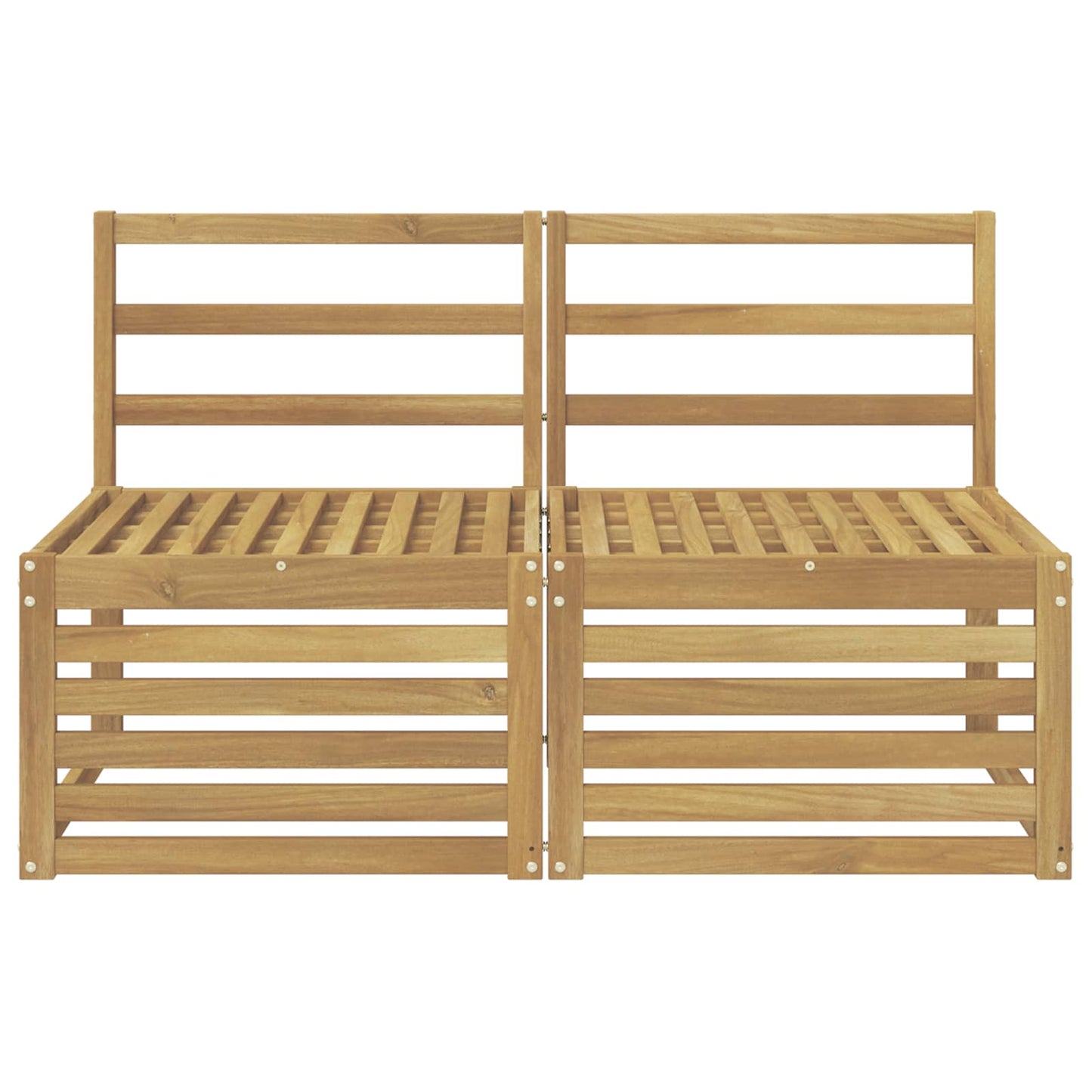 vidaXL 2 Piece Outdoor Middle Sofa Solid Acacia Wood White