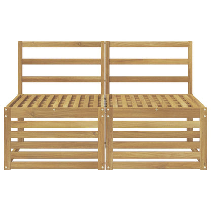 vidaXL 2 Piece Outdoor Middle Sofa Solid Acacia Wood White