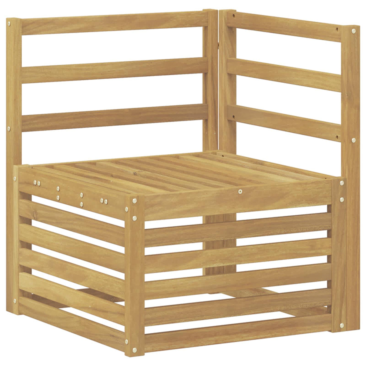 vidaXL Outdoor Corner Sofa Solid Acacia Wood White 63 x 63 x 73 cm