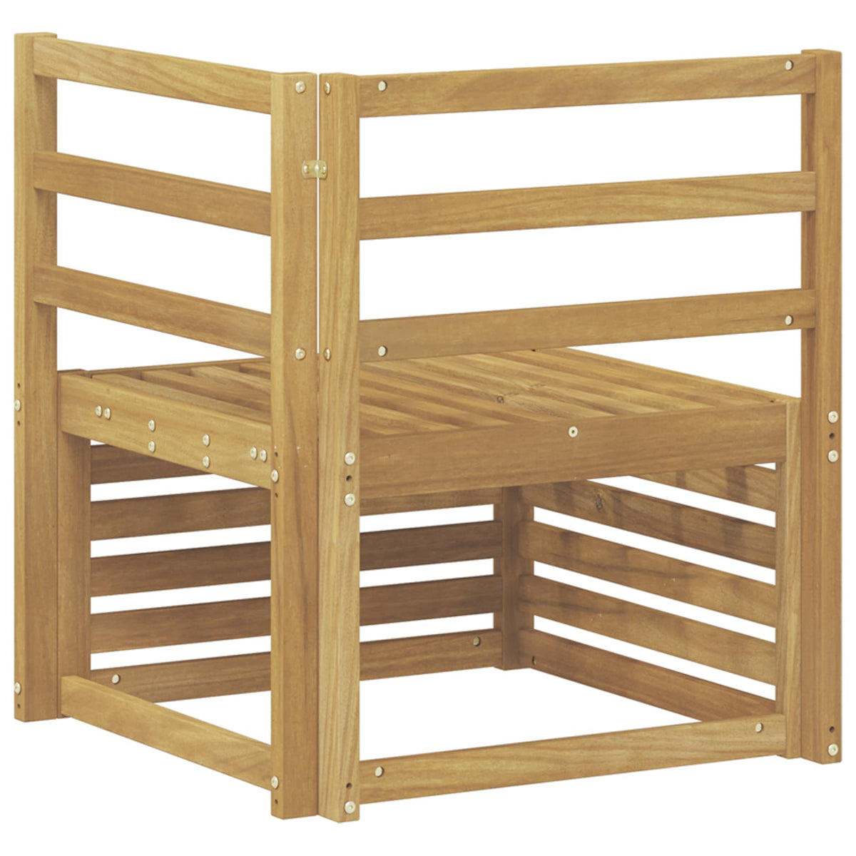 vidaXL Outdoor Corner Sofa Solid Acacia Wood White 63 x 63 x 73 cm