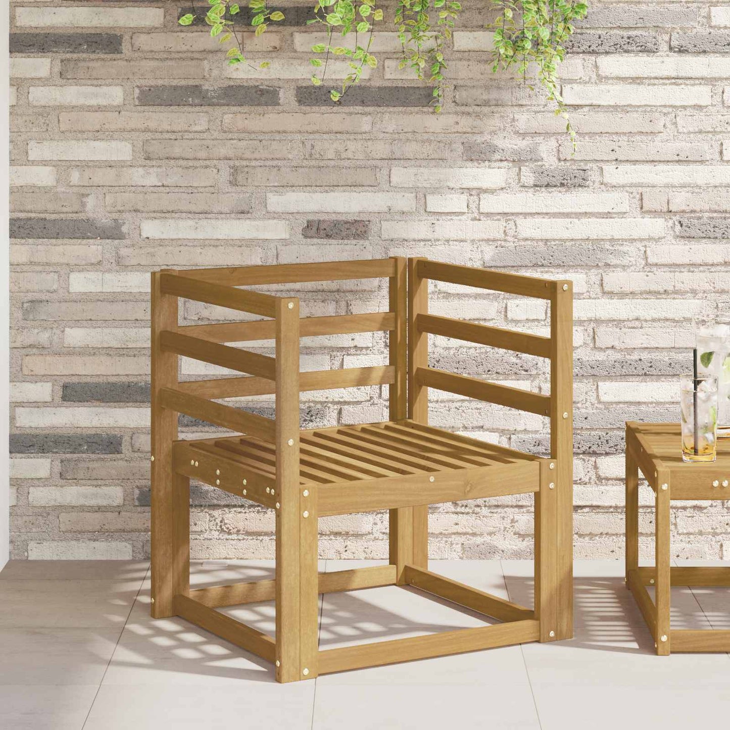 vidaXL Armrests Module 2 pcs White 59 x 4 x 73 cm Solid Acacia Wood