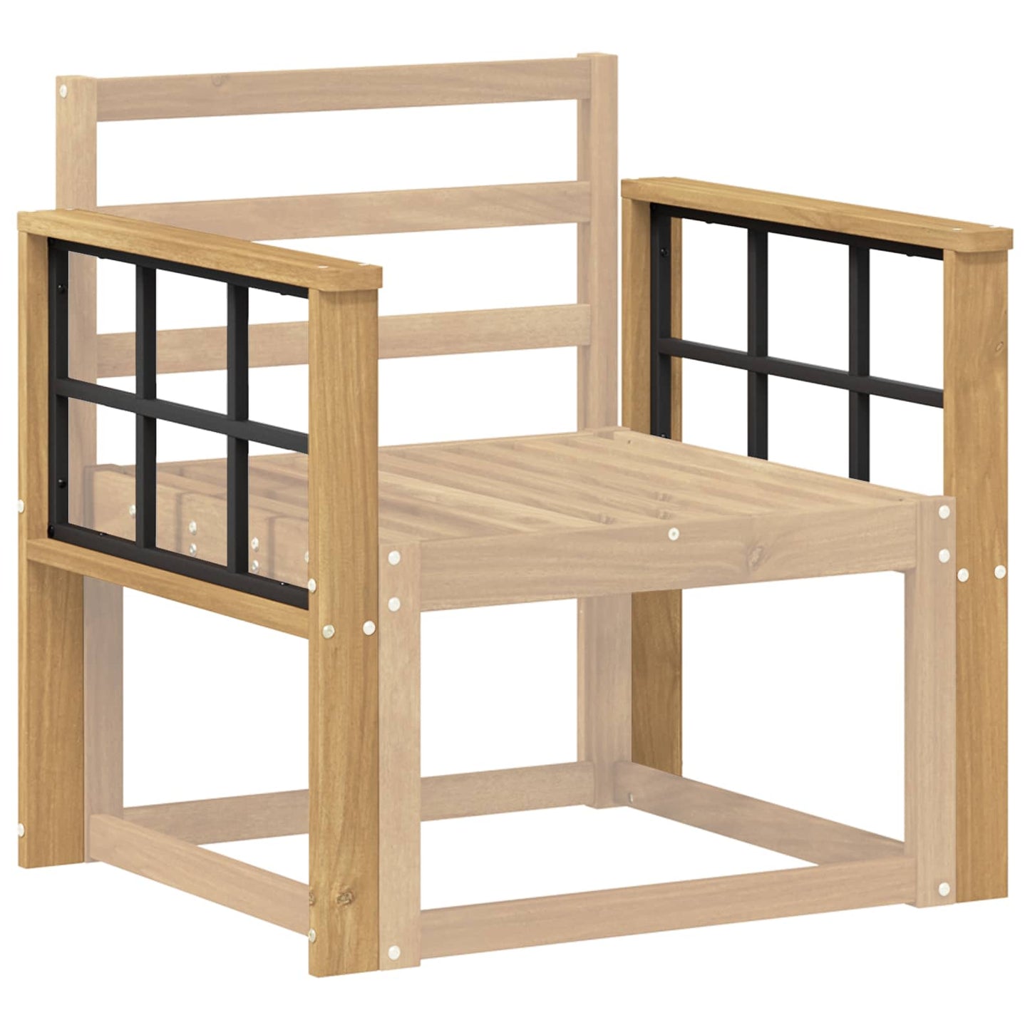 vidaXL Armrests Module 2 pcs White 60 x 6 x 61 cm Solid Acacia Wood