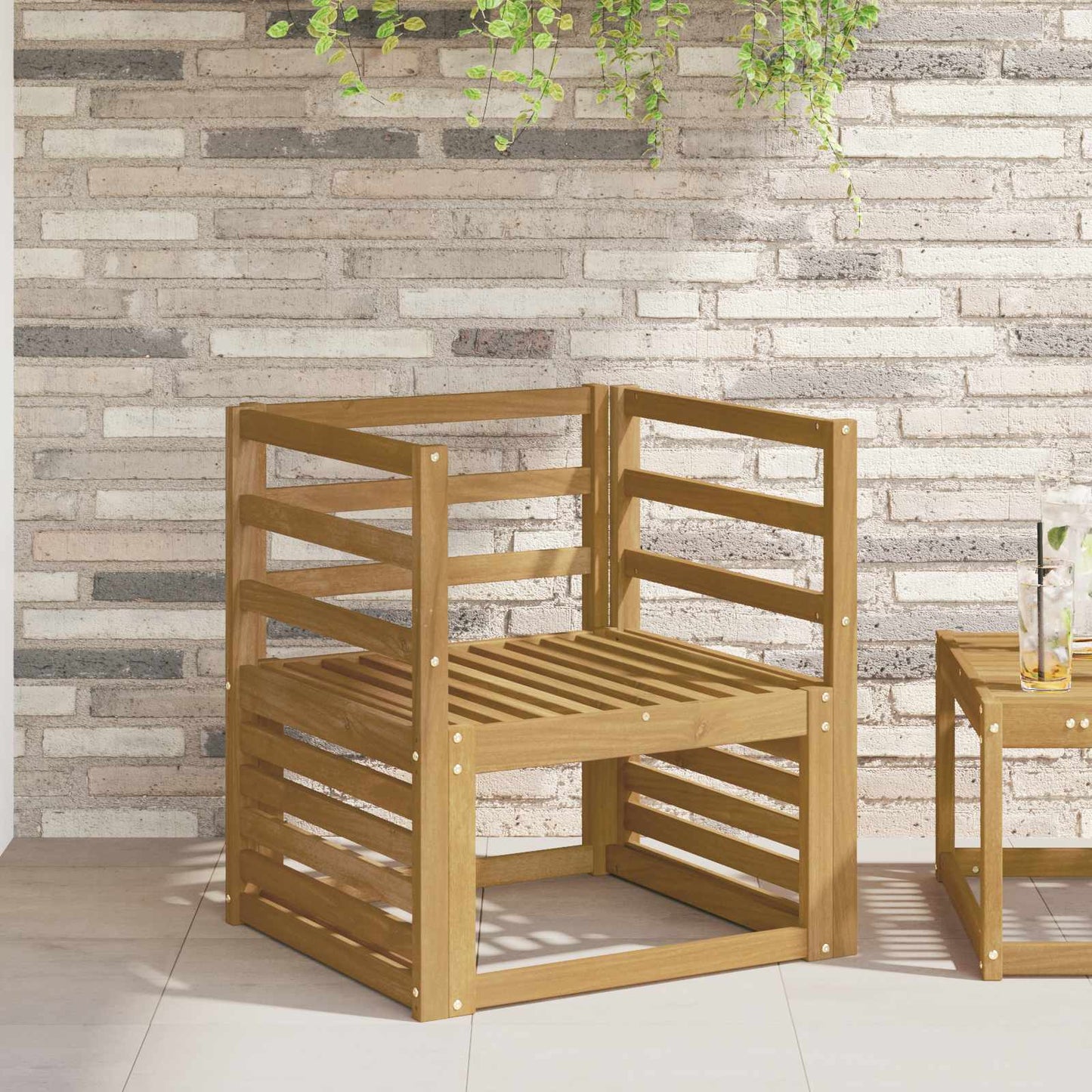 vidaXL Armrests Module 2 pcs White 59 x 4 x 73 cm Solid Acacia Wood