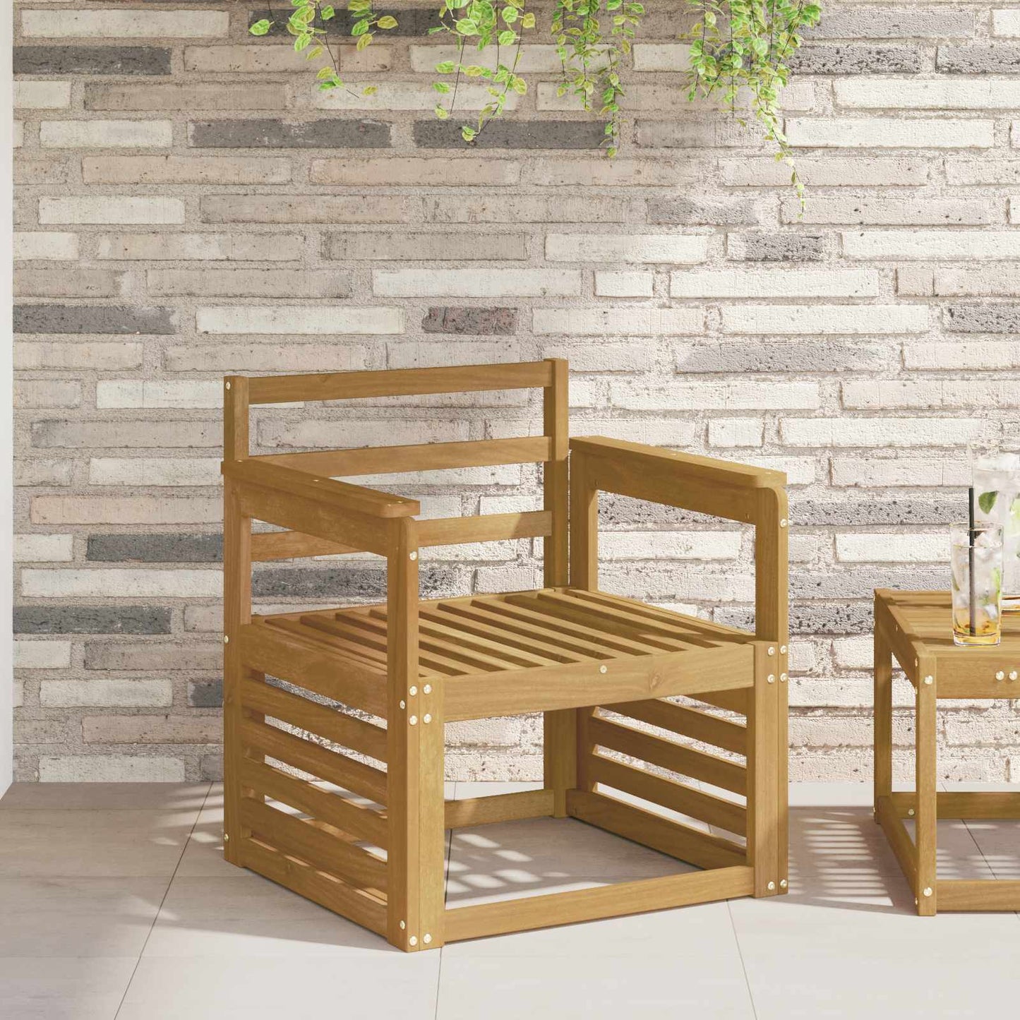 vidaXL Armrests Module 2 pcs White 59 x 6 x 61 cm Solid Acacia Wood