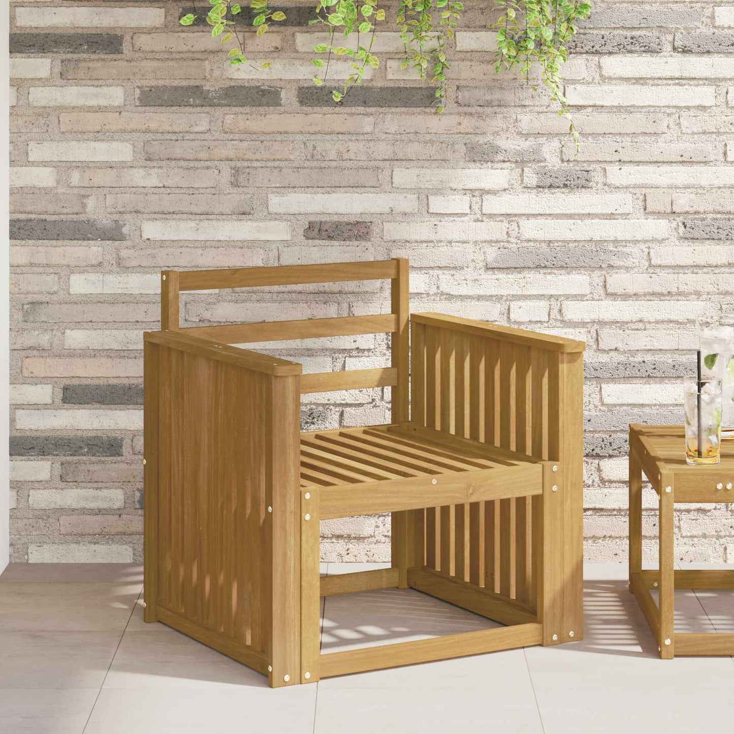 vidaXL Armrests Module 2 pcs White 60 x 6 x 61 cm Solid Acacia Wood
