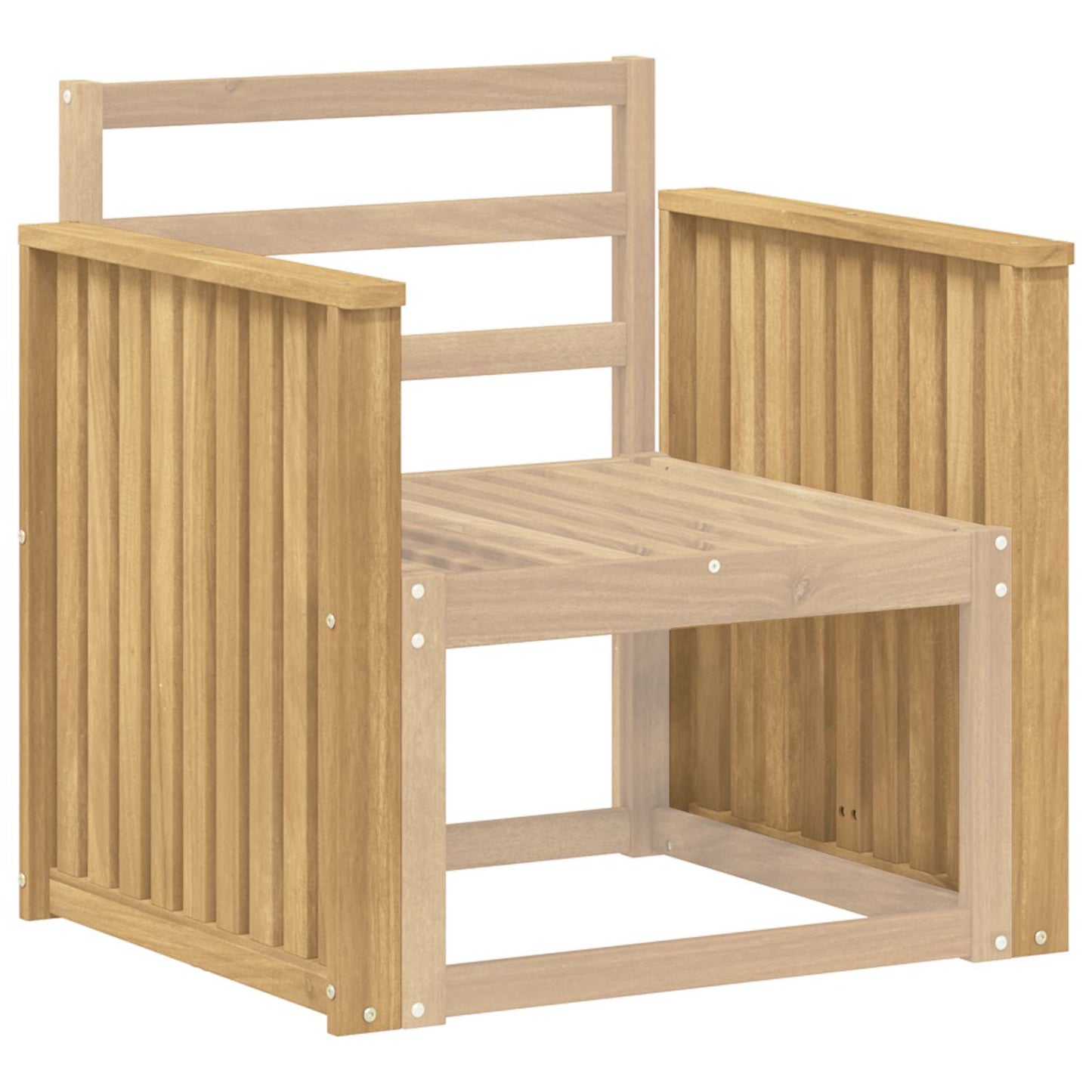 vidaXL Armrests Module 2 pcs White 60 x 6 x 61 cm Solid Acacia Wood
