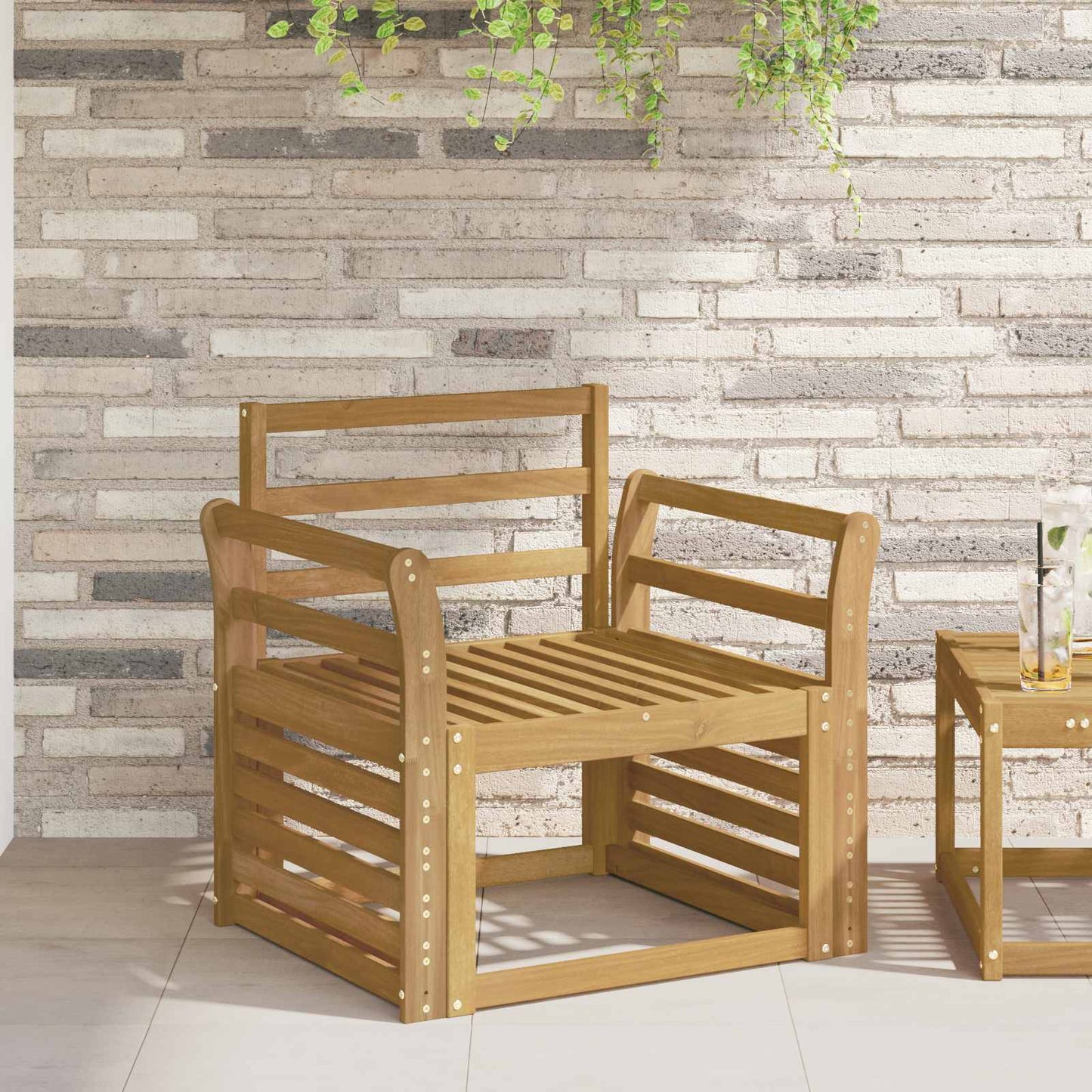 vidaXL Armrests Module 2 pcs White 58.5 x 8 x 60 cm Solid Acacia Wood