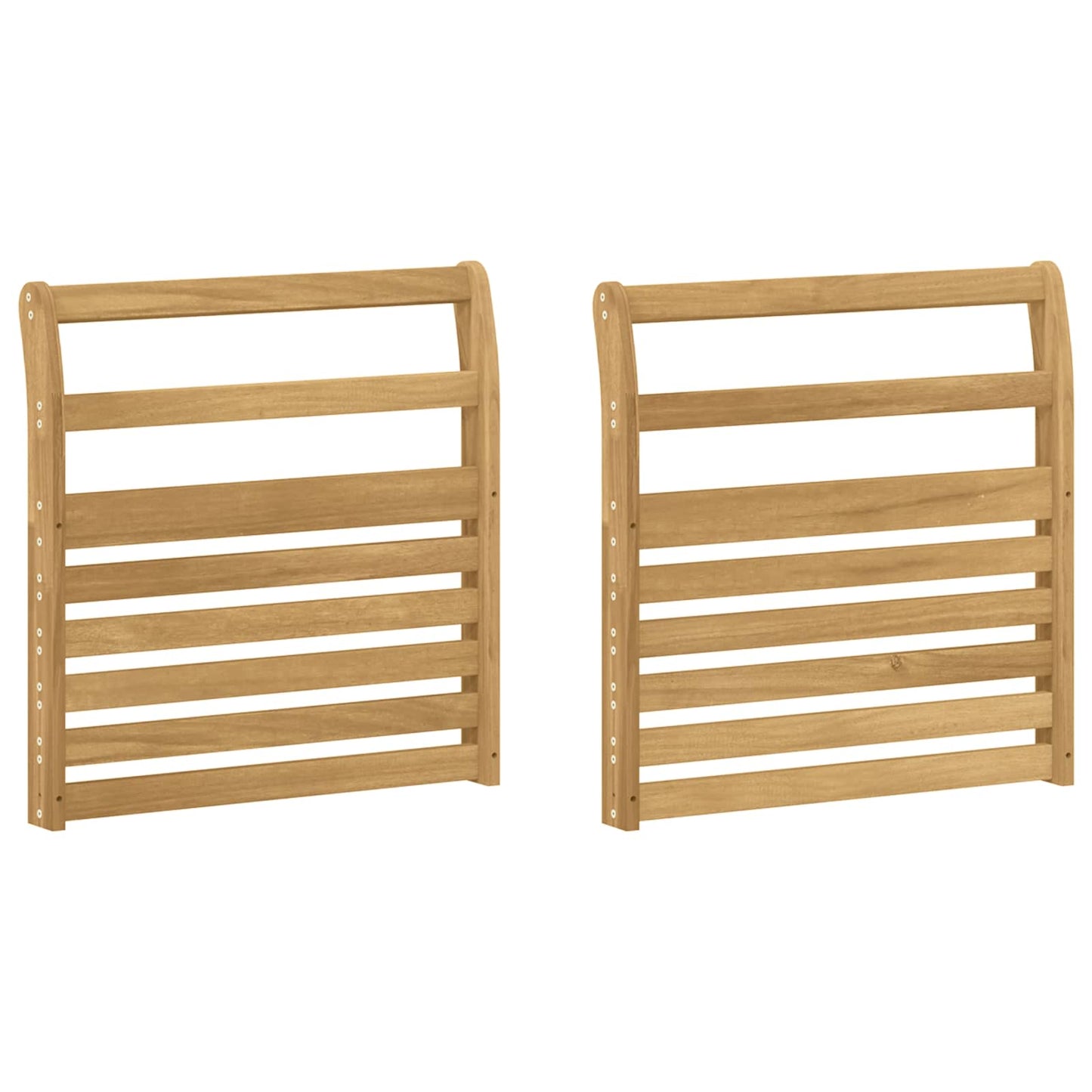vidaXL Armrests Module 2 pcs White 58.5 x 8 x 60 cm Solid Acacia Wood