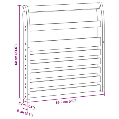 vidaXL Armrests Module 2 pcs White 58.5 x 8 x 60 cm Solid Acacia Wood