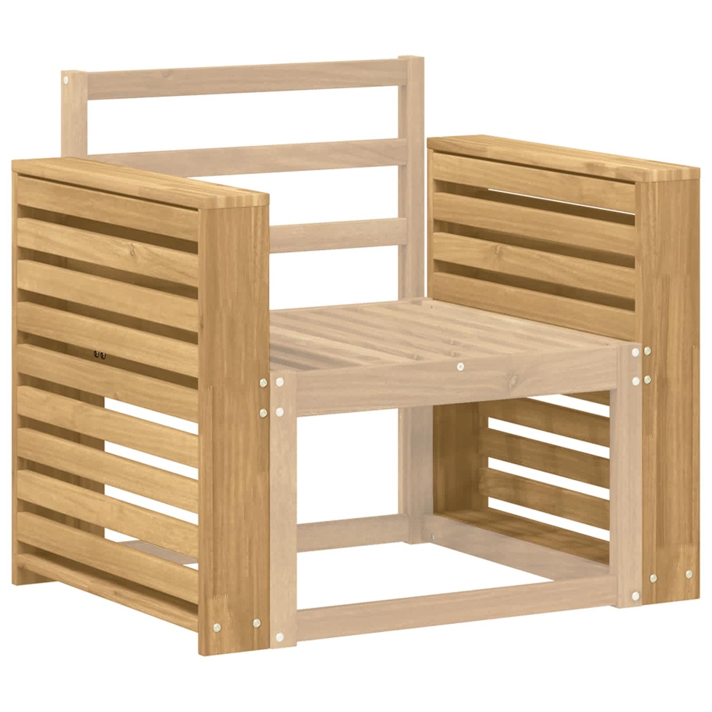 vidaXL Armrests Module 2 pcs White 58.5 x 10 x 61 cm Solid Acacia Wood